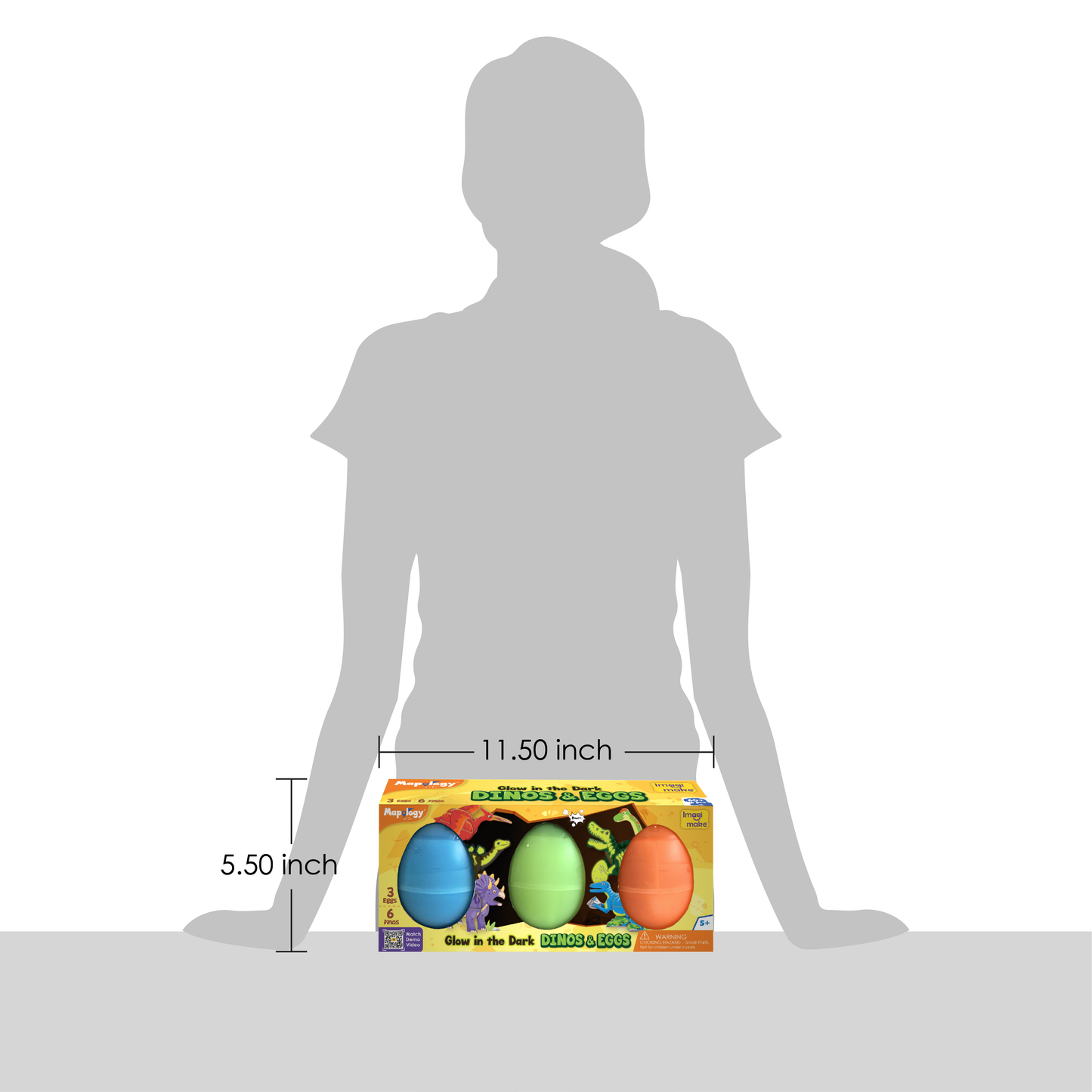 Glow In The Dark Dinos & Egg - Set Of 3 Eggs