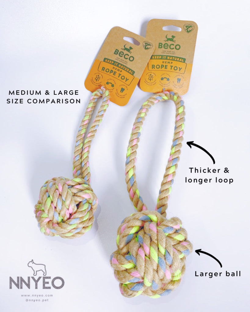 Beco Hemp Rope Ball on Loop - Dog Toys