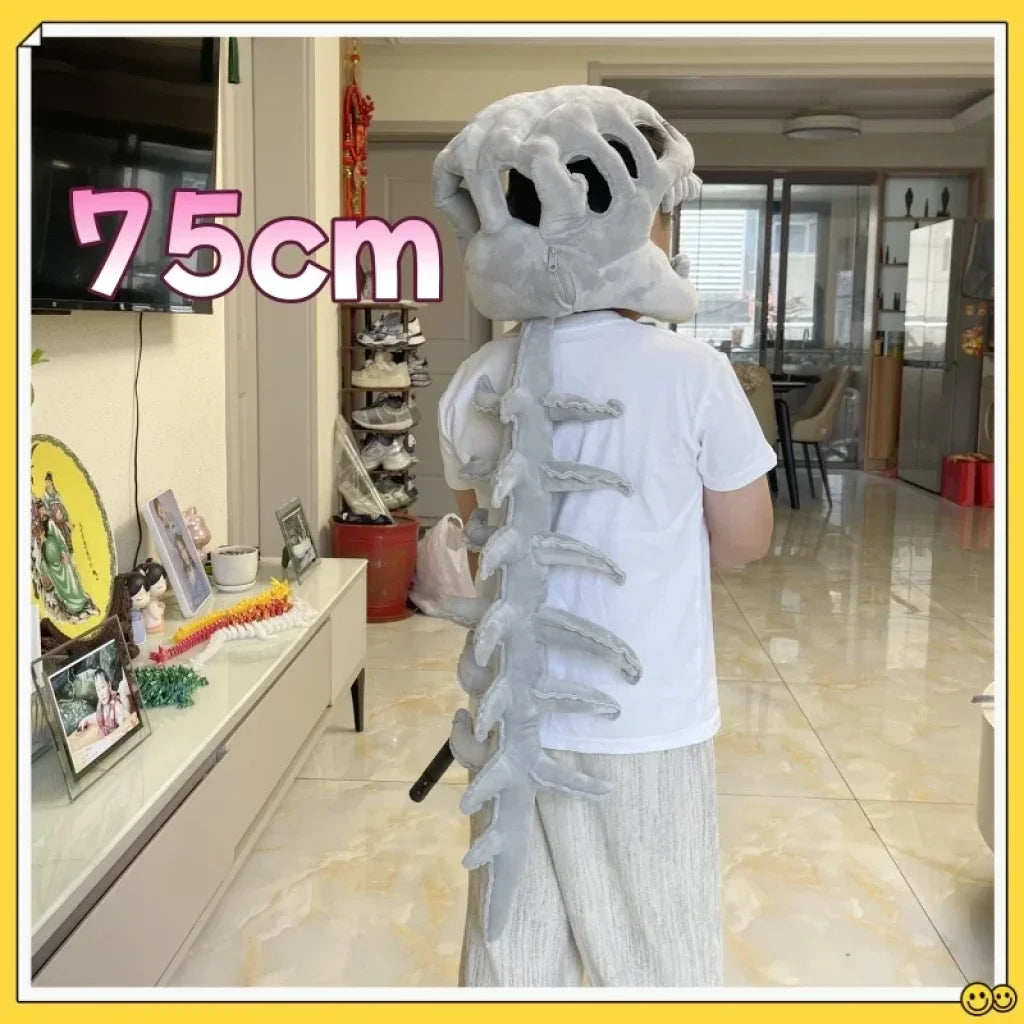 Dinosaur Bone Head Costume Plush - 75cm For Child