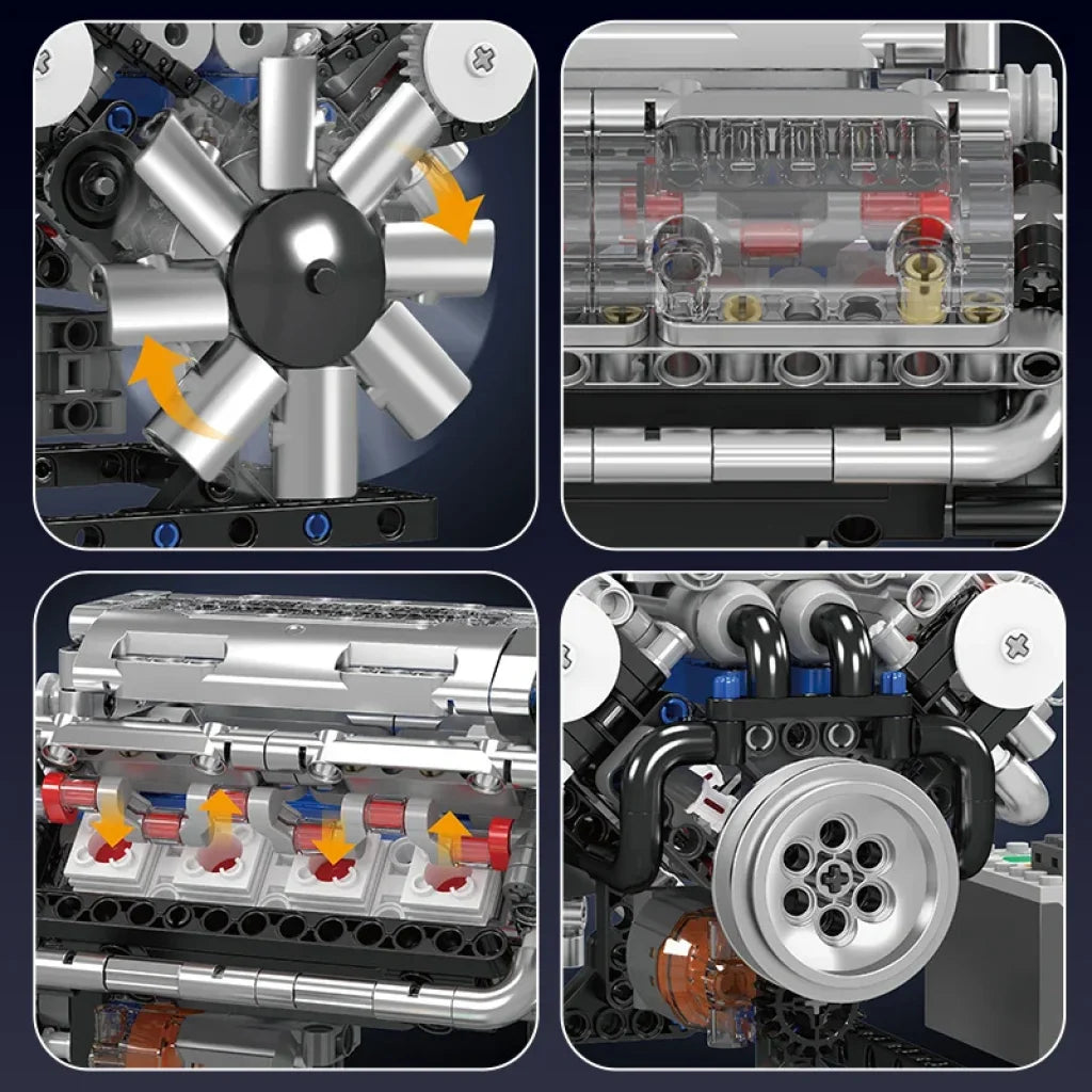 Mould King 10088 Motorized V8 Engine Model Mould King
