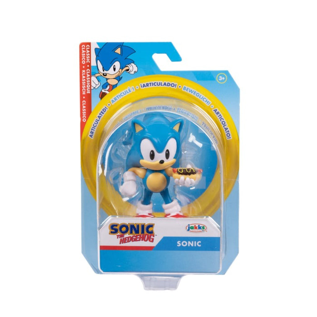Sonic The Hedgehog Action Figure W19 2.5 Inch - Classic Sonic with Hot Dog - Sonic