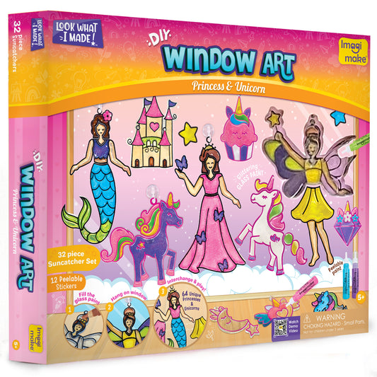 Window Art for Kids - Princess and Unicorn