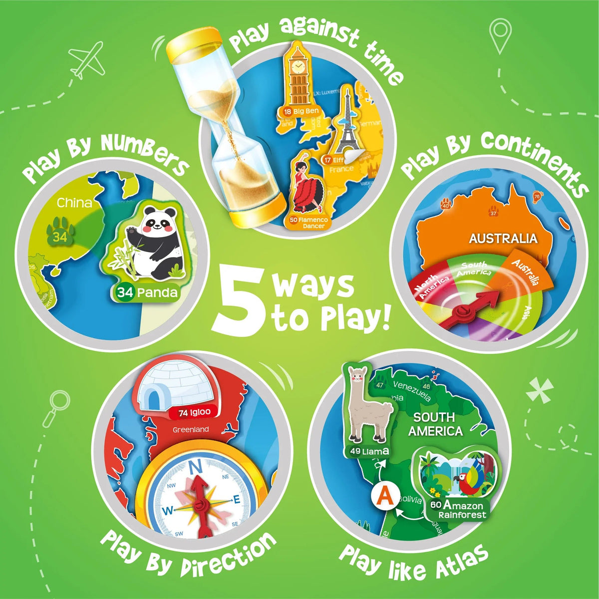 World Map Learning Wall Chart | 100+ Reusable Stickers
