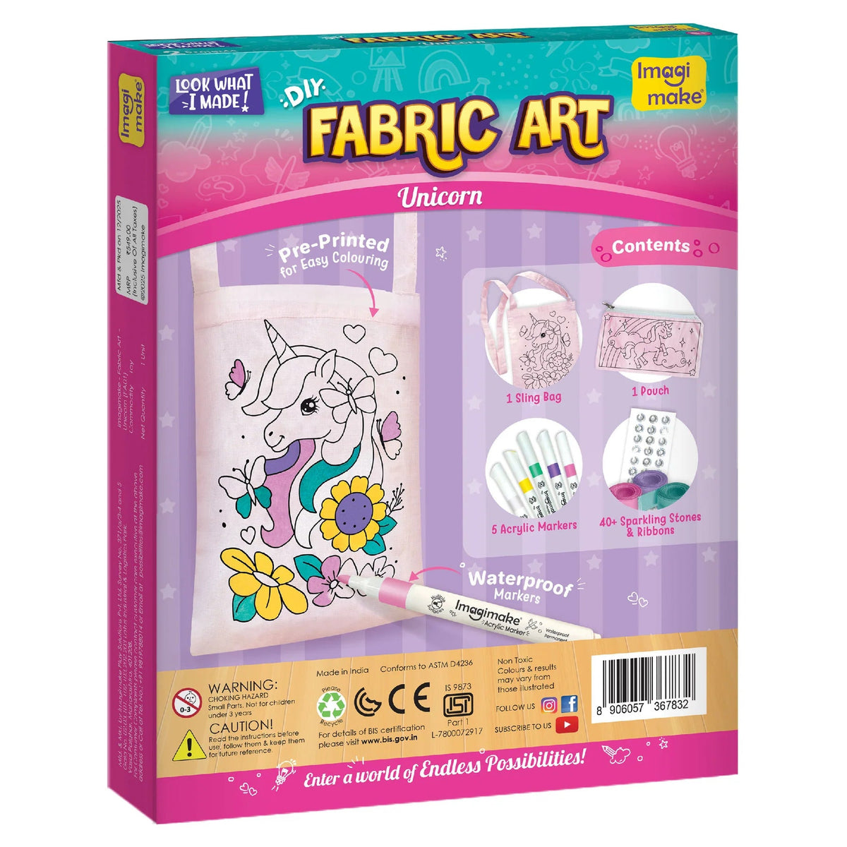 Unicorn Fabric Painting Craft Kit
