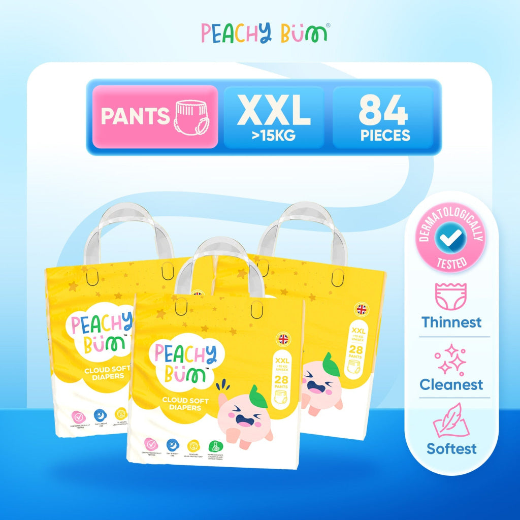 [1 Carton] 3 Pack Cloud Soft Diapers - Pants / XXL (28 Pieces/Pack) - Bundle