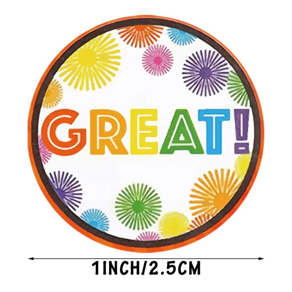 100-500Pcs Cute Reward Stickers Roll With Word Motivational