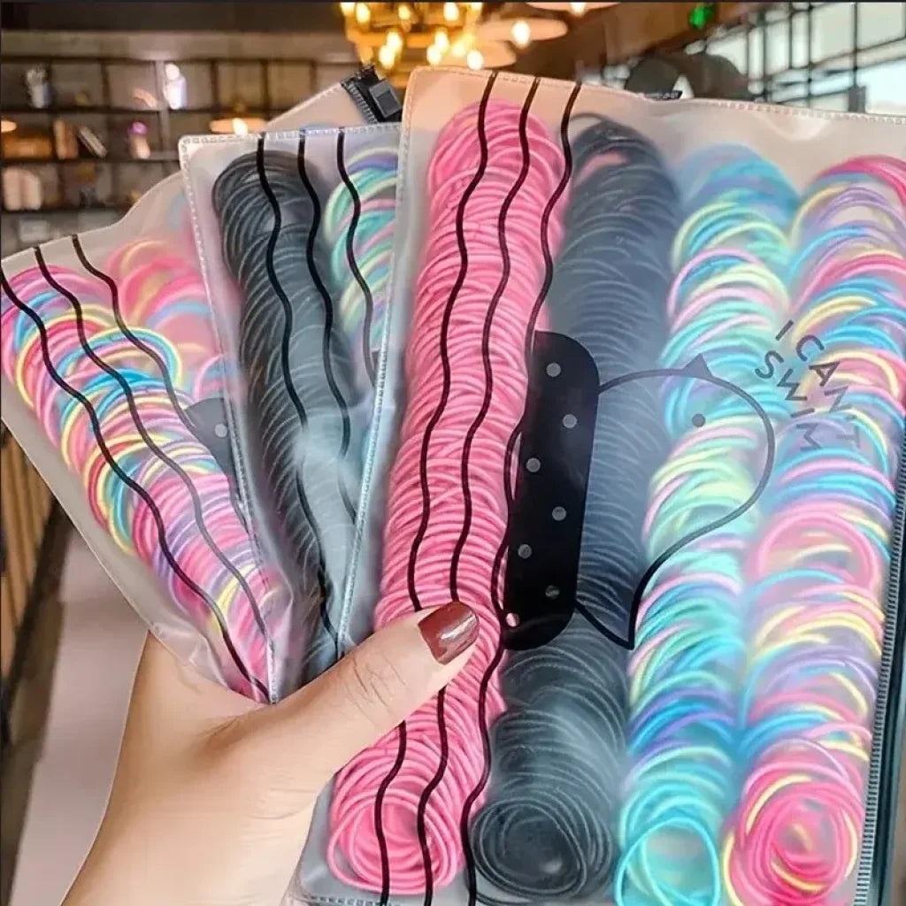 100Pcs/Set Girls Elastic Hair Bands Accessories