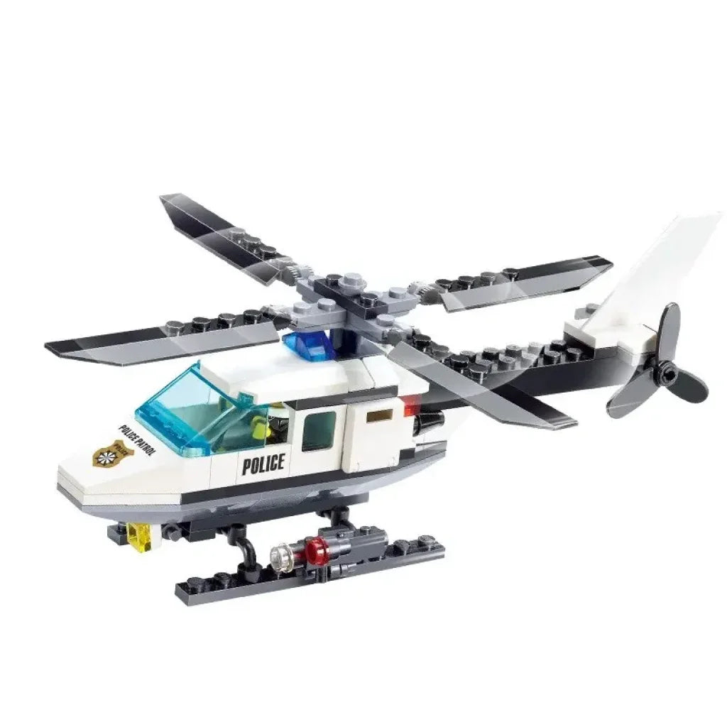 102Pcs Police Helicopter Building Blocks