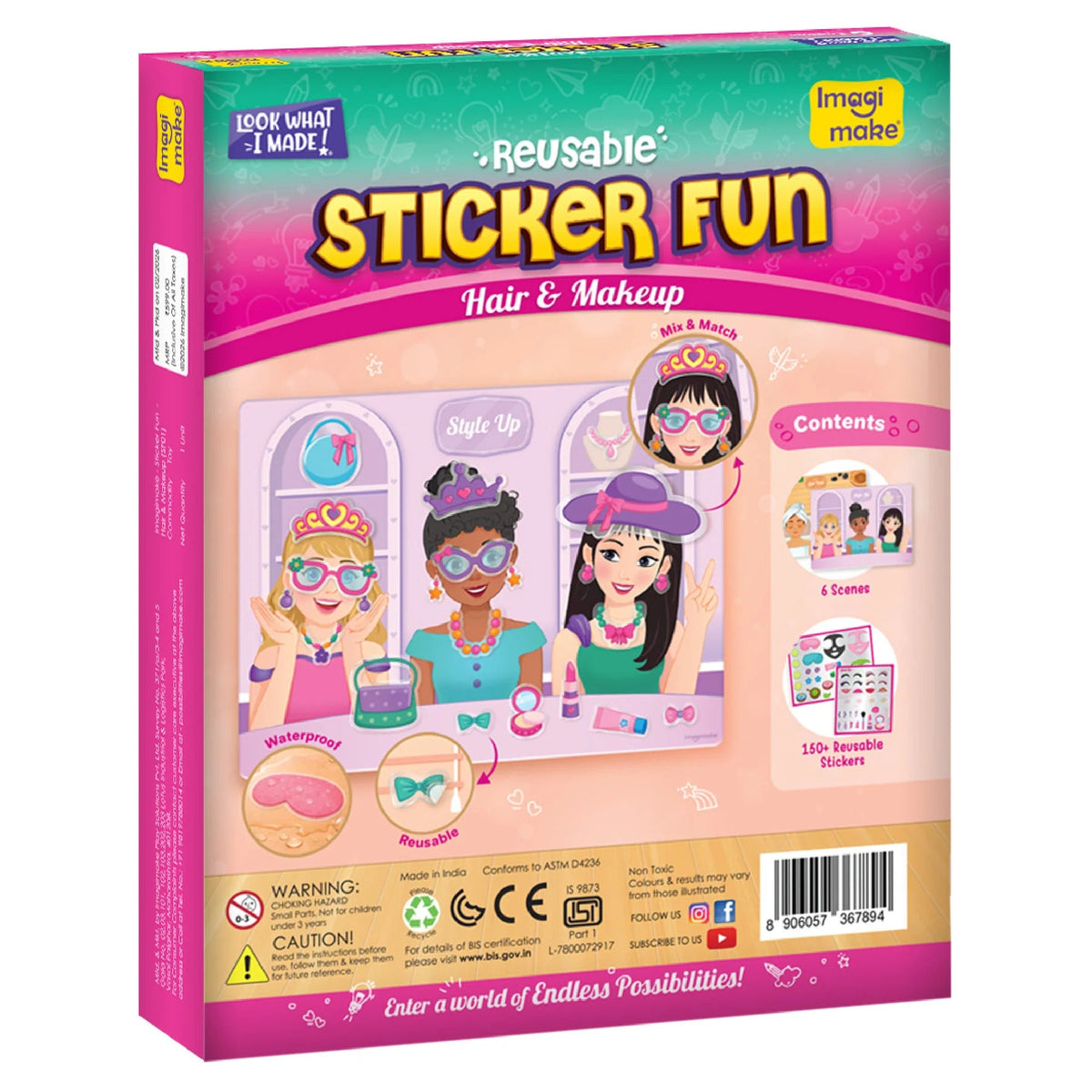 Hair & Makeup Reusable Sticker Activity Set