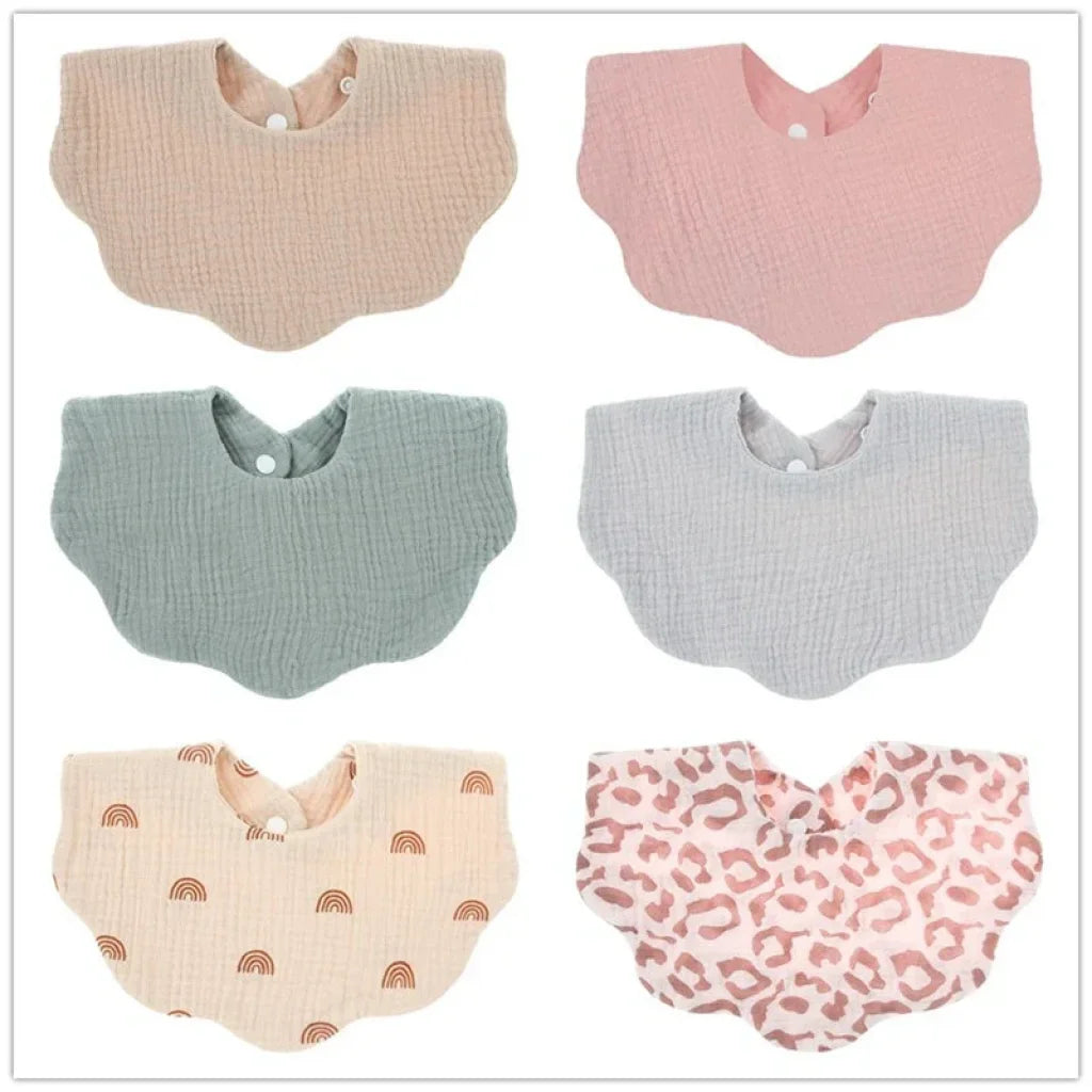 10Pc/Set Organic Cotton Baby Bibs Solid Color