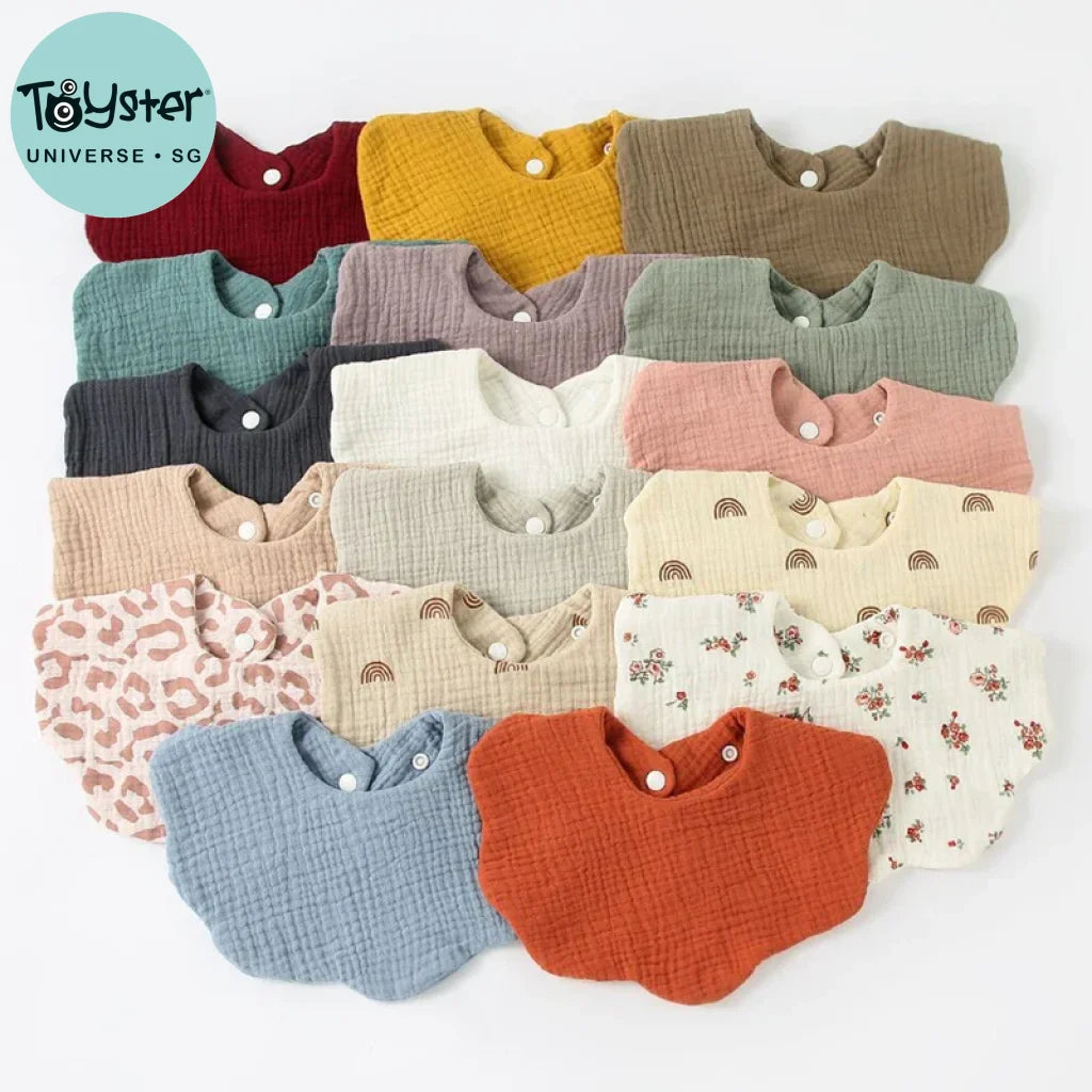 10Pc/Set Organic Cotton Baby Bibs Solid Color