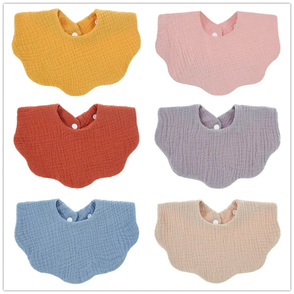 10Pc/Set Organic Cotton Baby Bibs Solid Color