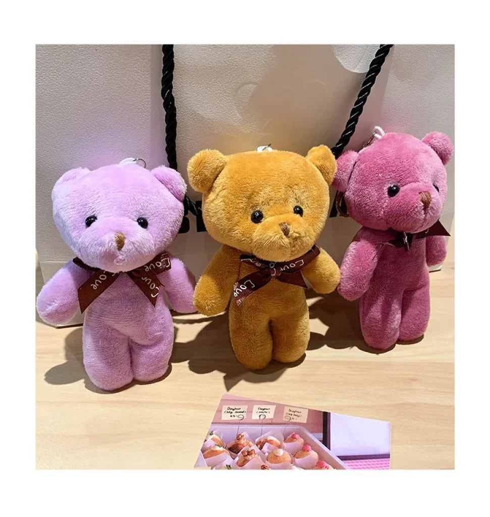 14/100Pcs Teddy Bear Plush Keychain