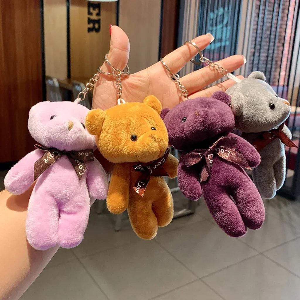 14/100Pcs Teddy Bear Plush Keychain