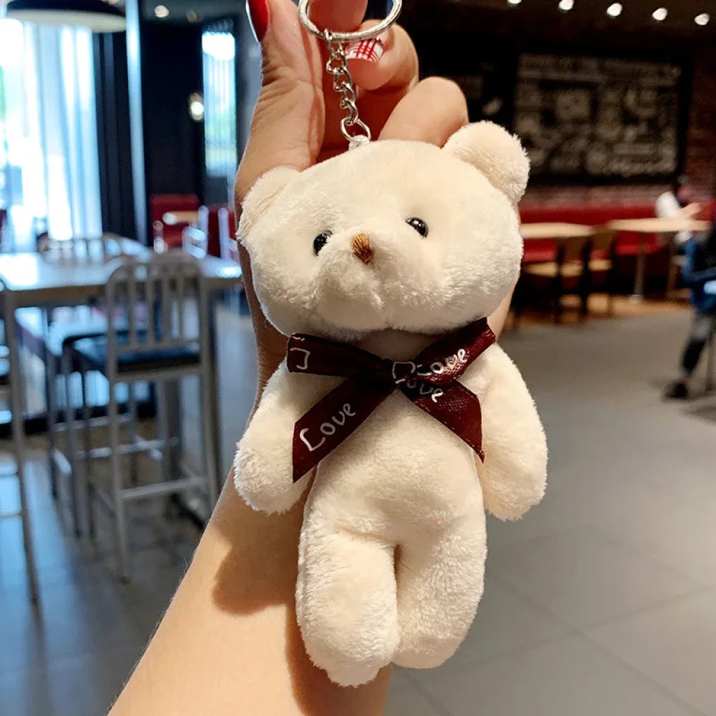 14/100Pcs Teddy Bear Plush Keychain