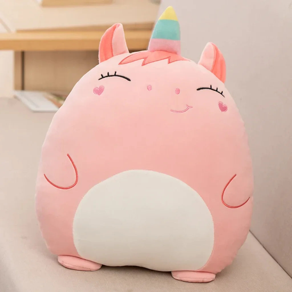 2-in-1 Animals Flannel Blanket Plush 40cm - unicorn / pillow