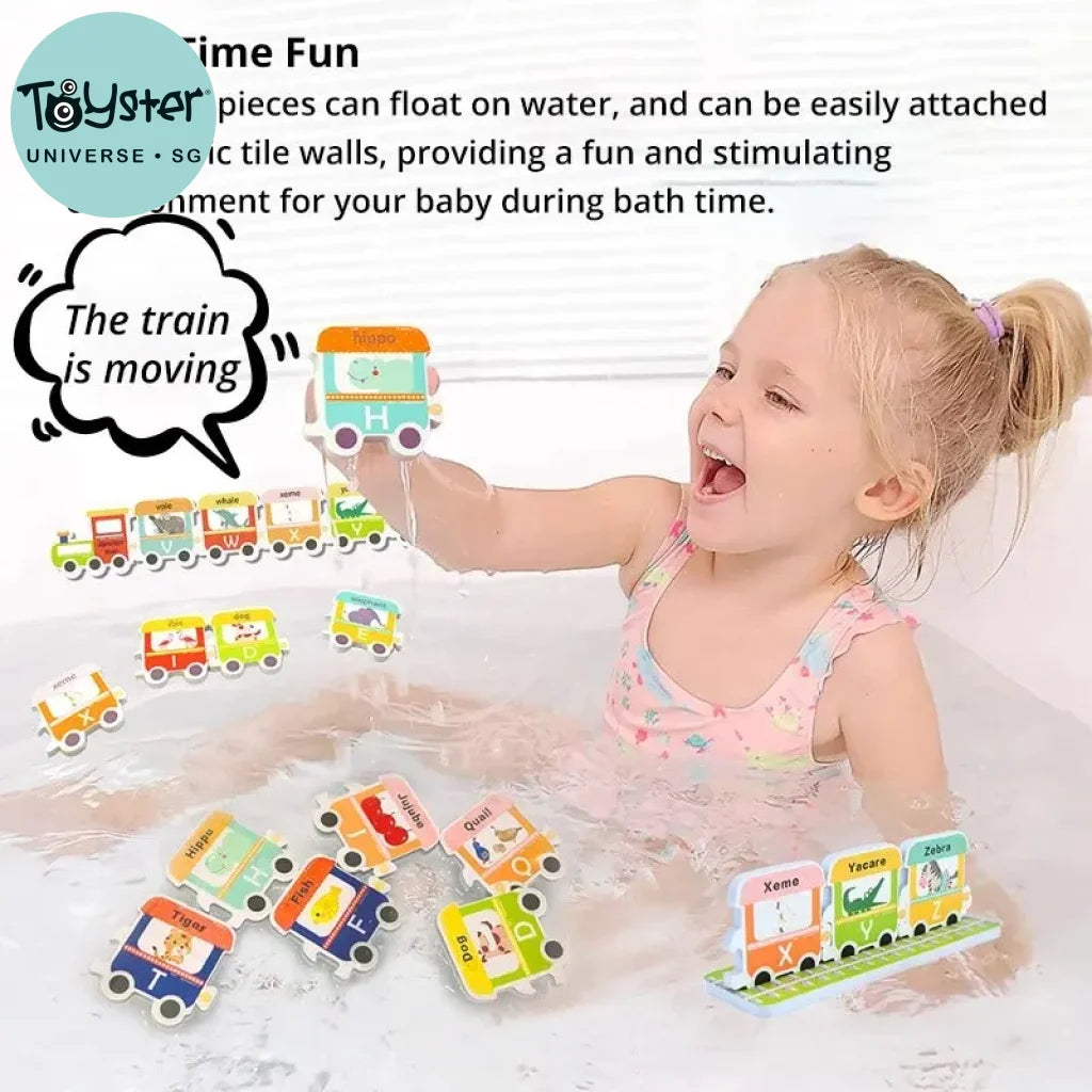 28 Pcs Baby Alphabet Train Bath Toy Eva Wall Sticker