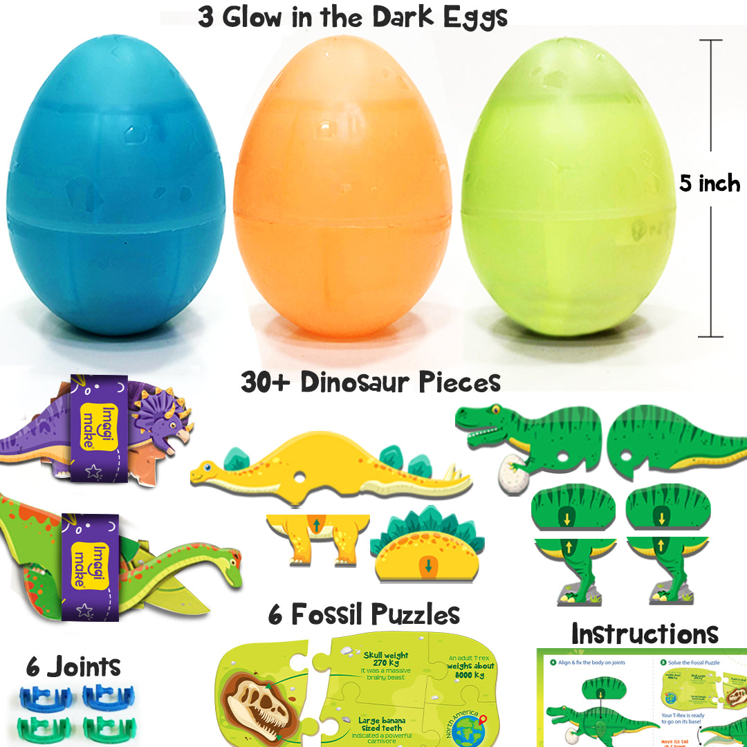Glow In The Dark Dinos & Egg - Set Of 3 Eggs