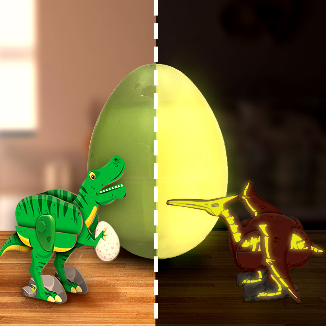 Glow in The Dark Dinos & Egg Green
