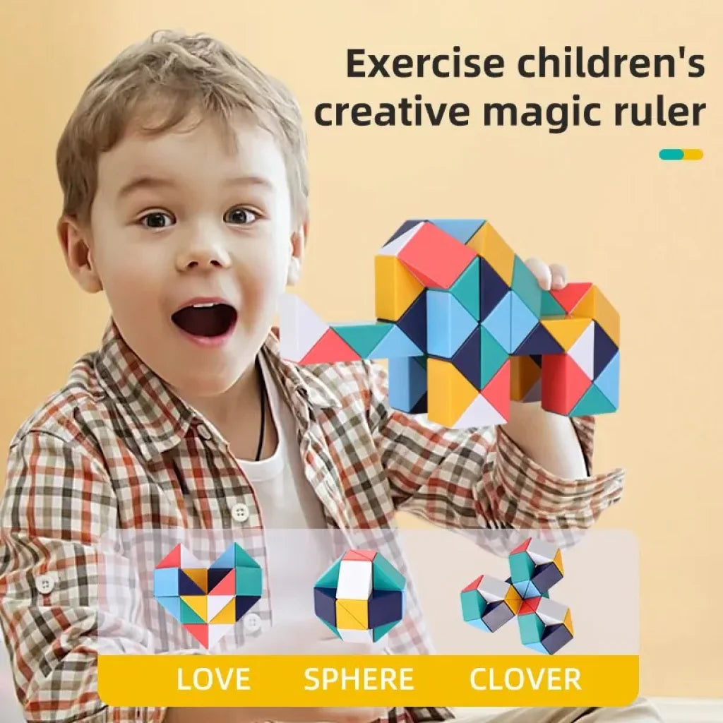 3D Magic Ruler Toys Twisted Puzzle Cubes