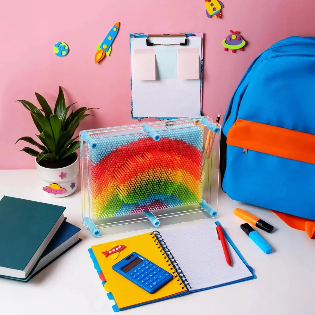 3D Pin Art Toy Rainbow Plastic Board