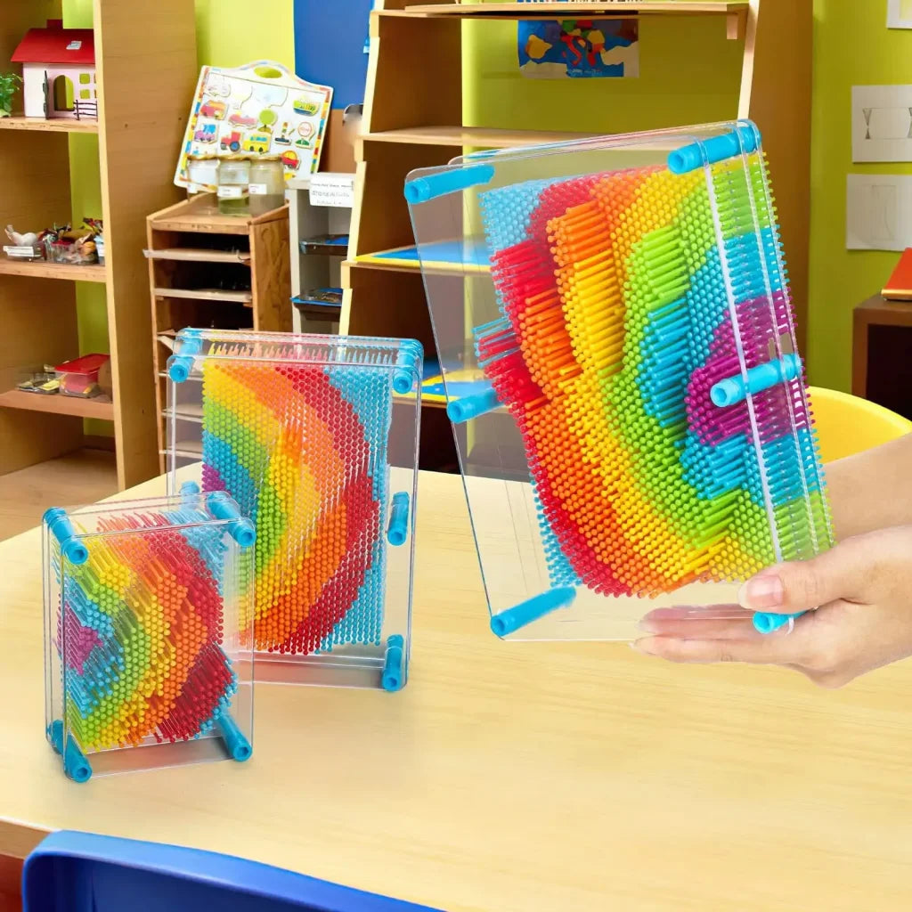 3D Pin Art Toy Rainbow Plastic Board