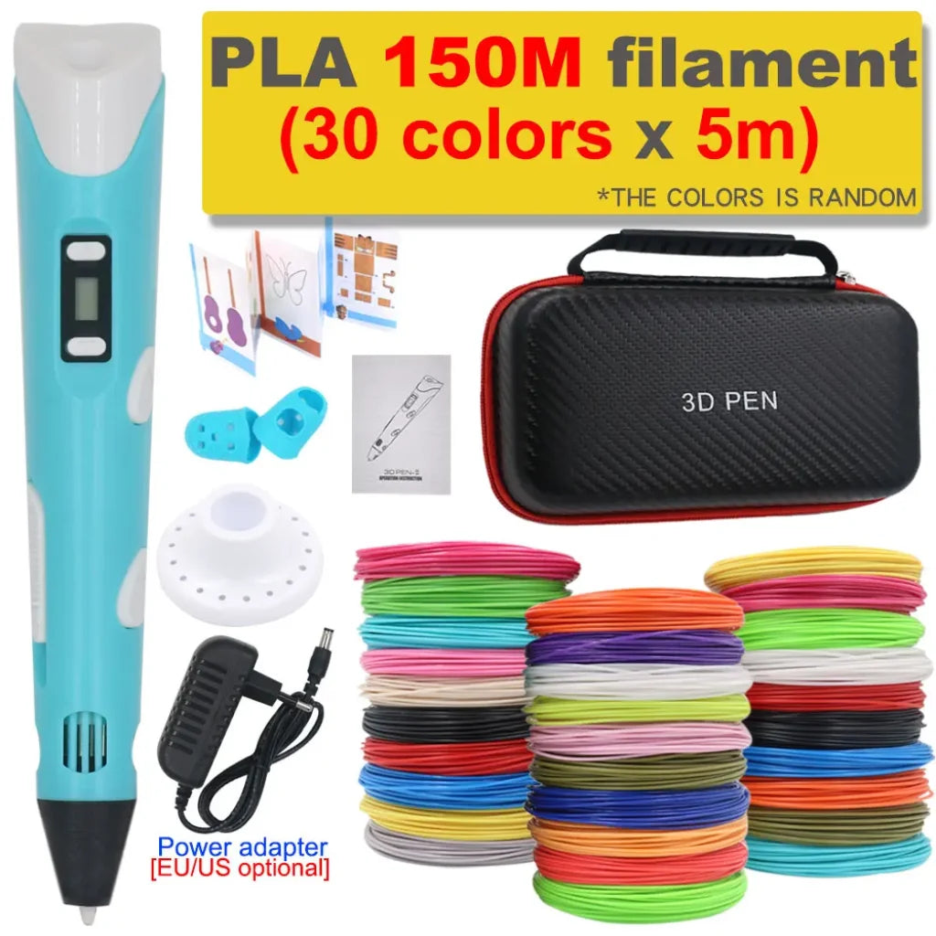 3D Printing Pen 200M PLA Filament - Blue with 150M PLA / EU