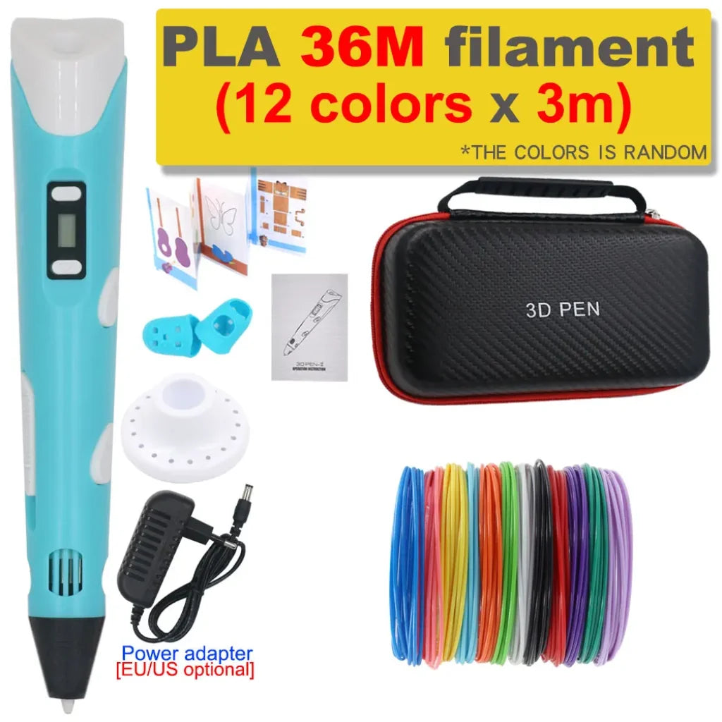 3D Printing Pen 200M PLA Filament - Blue with 36M PLA / EU