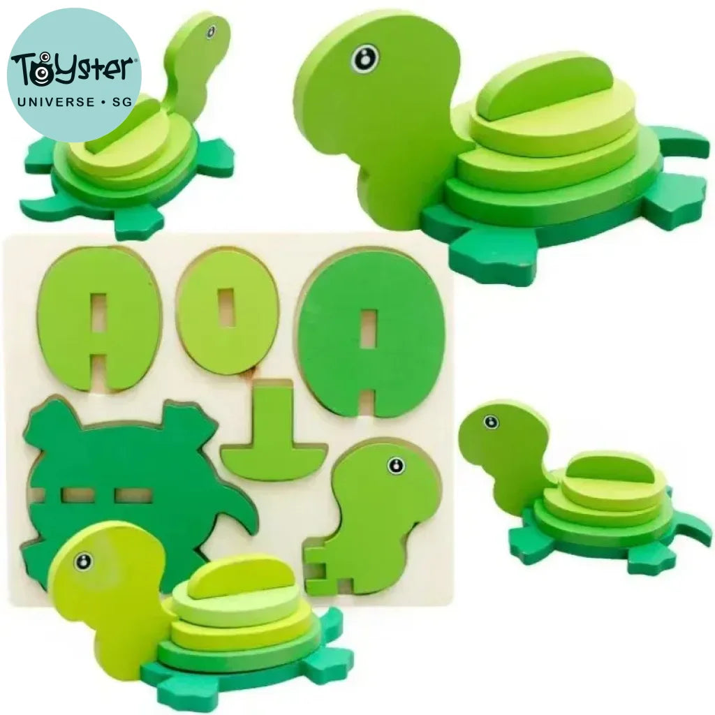 3D Turtle Puzzle Building Blocks