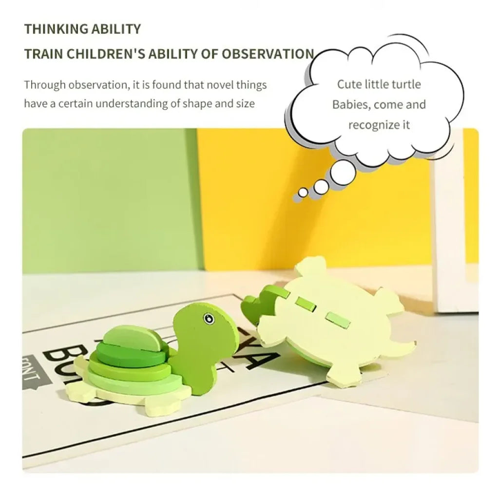 3D Turtle Puzzle Building Blocks