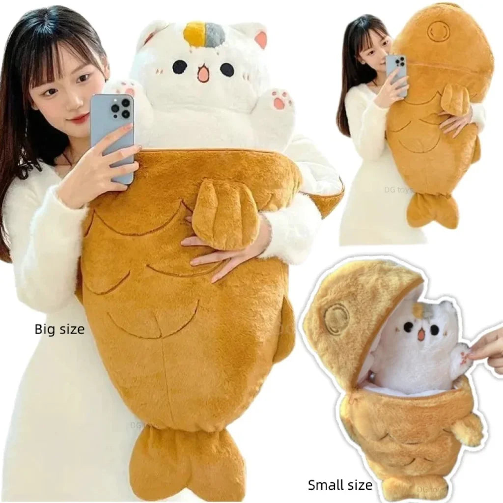 40/60/80Cm Kawaii Japan Taiyaki Cat Plush Toy