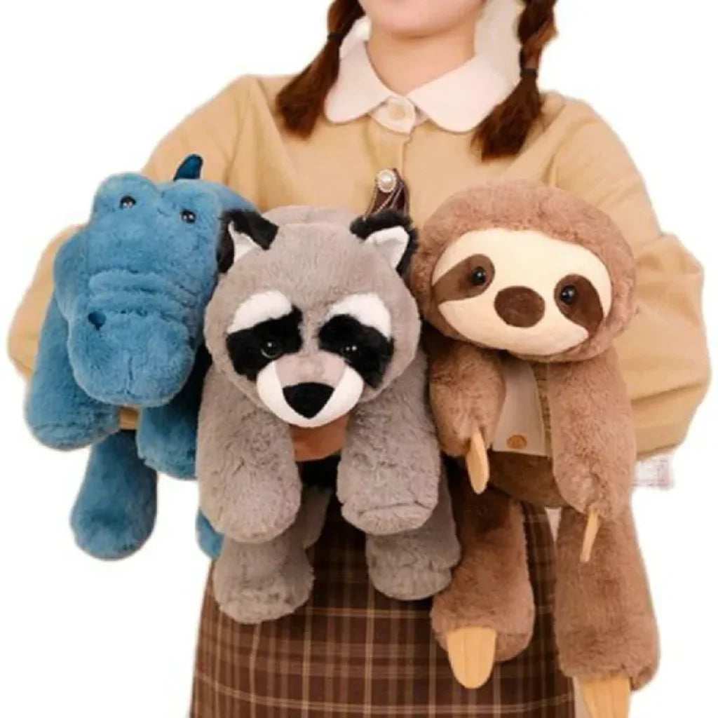 45-70Cm Super Soft Lazy Fluffy Plush Raccoon Fox Crocodile Sloth
