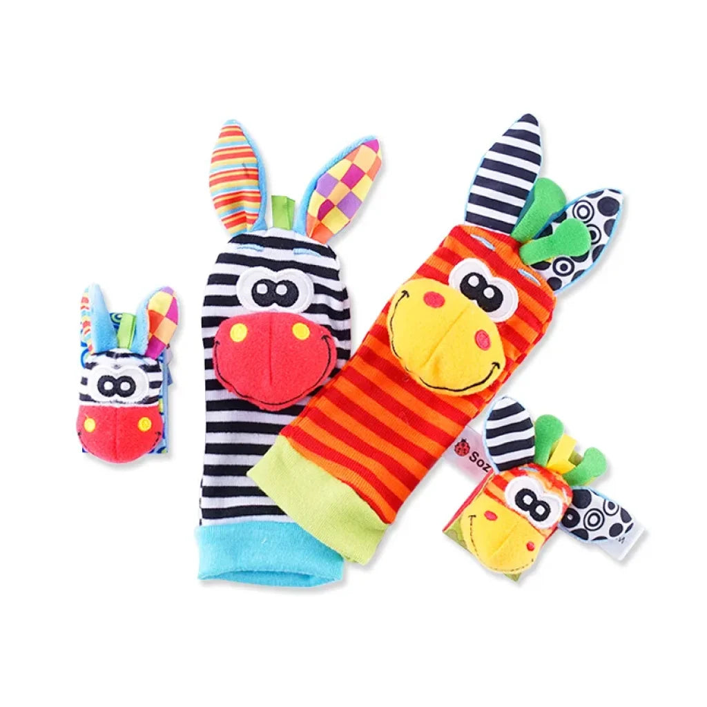 4Pcs/Set Baby Rattle Cute Stuffed Animals Cjl 4Pcs Red