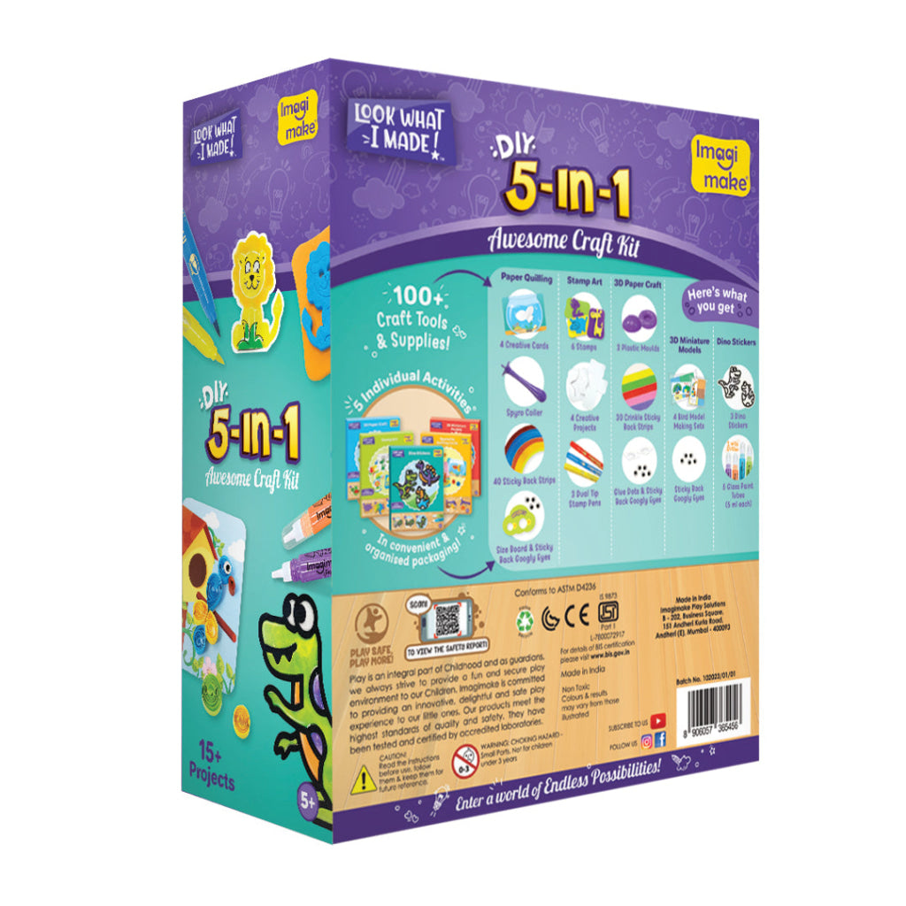 5 in 1 Awesome Craft Kit - Arts & Crafts
