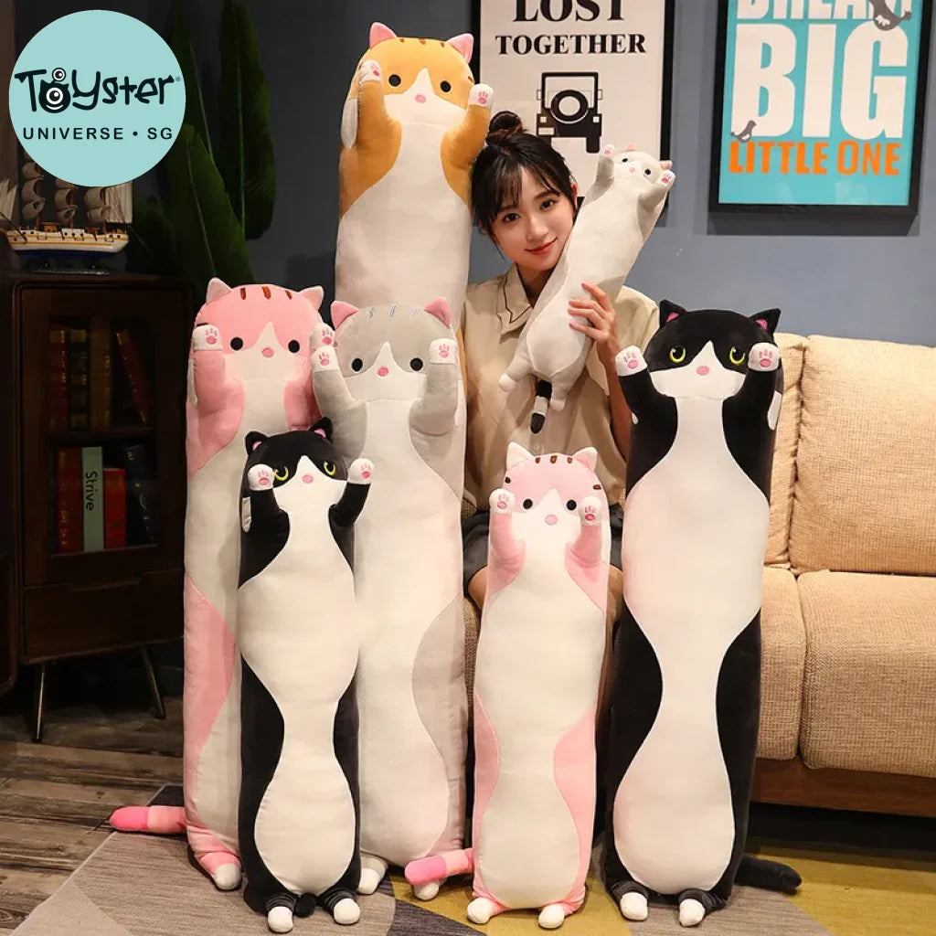 50-150Cm Long Cat Plush Toys Pillow Home Decor