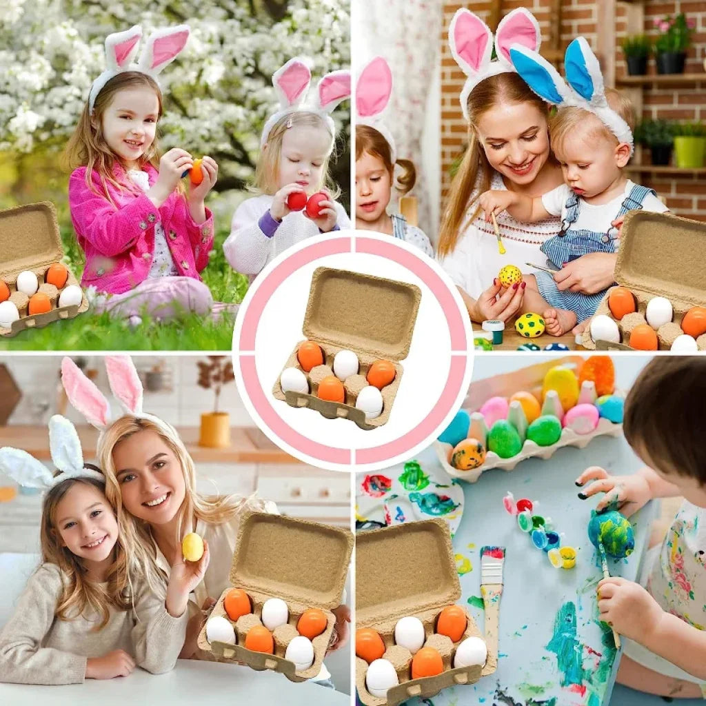 6Pcs Wooden Eggs Toy Kitchen Pretend Play