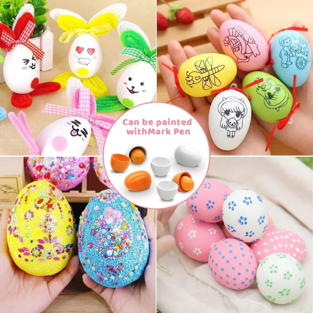 6Pcs Wooden Eggs Toy Kitchen Pretend Play