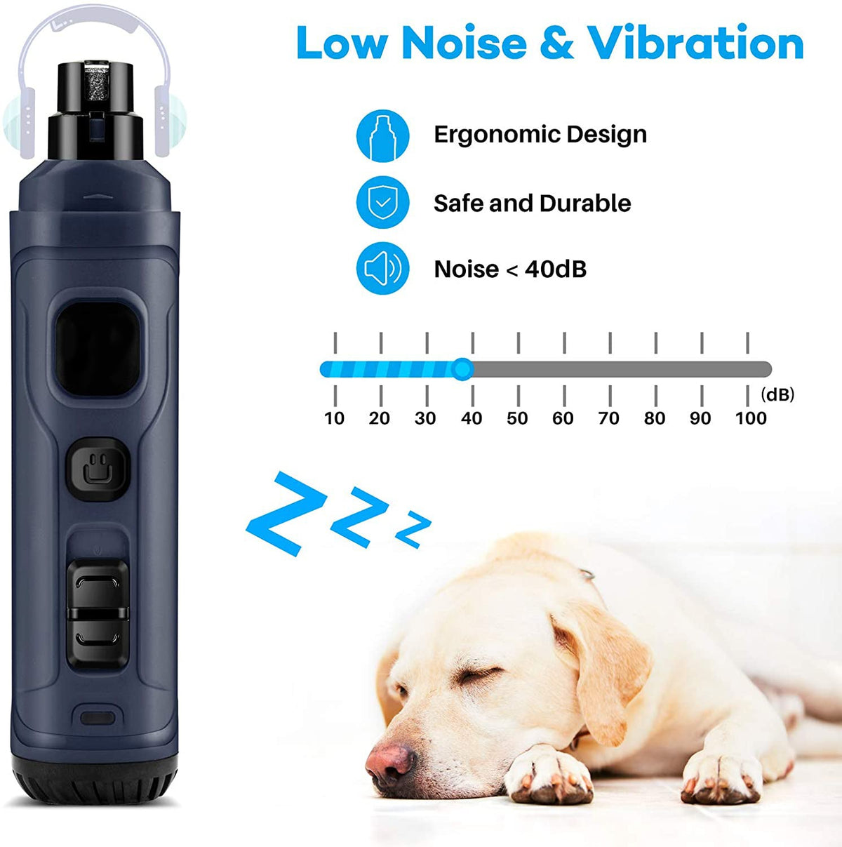 SmartpawLite Pet Nail Grinder Trimmer LED Model New Version