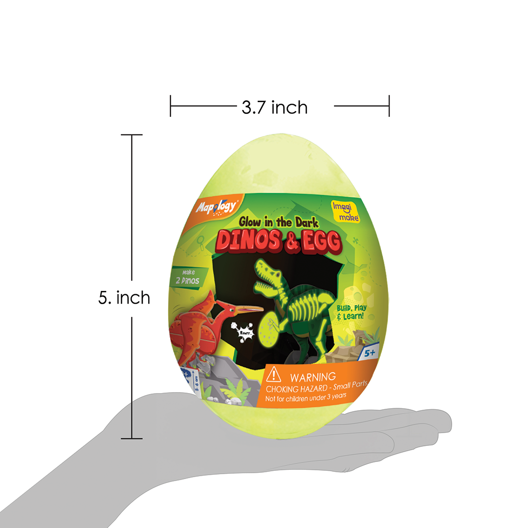 Glow in The Dark Dinos & Egg Green