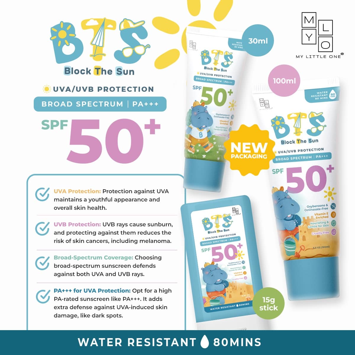 MyLO OTP Sunscreen Stick / Sunblock Lotion, Spray