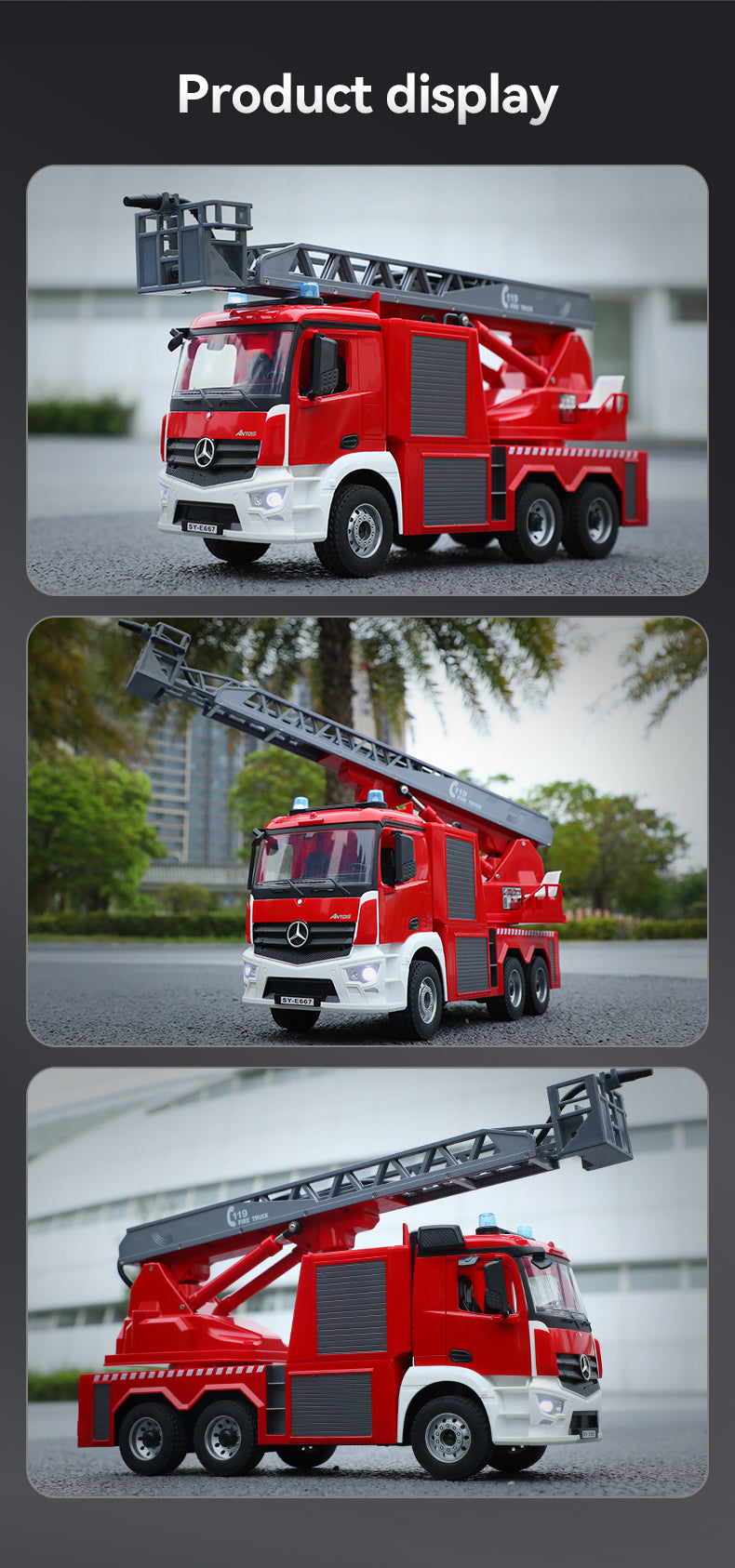 Double E Licensed Mercedes-Benz Rc Antos 1:20 Fire Truck E667