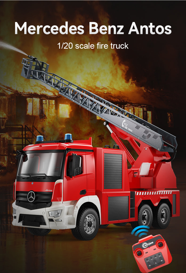 Double E Licensed Mercedes-Benz Rc Antos 1:20 Fire Truck E667