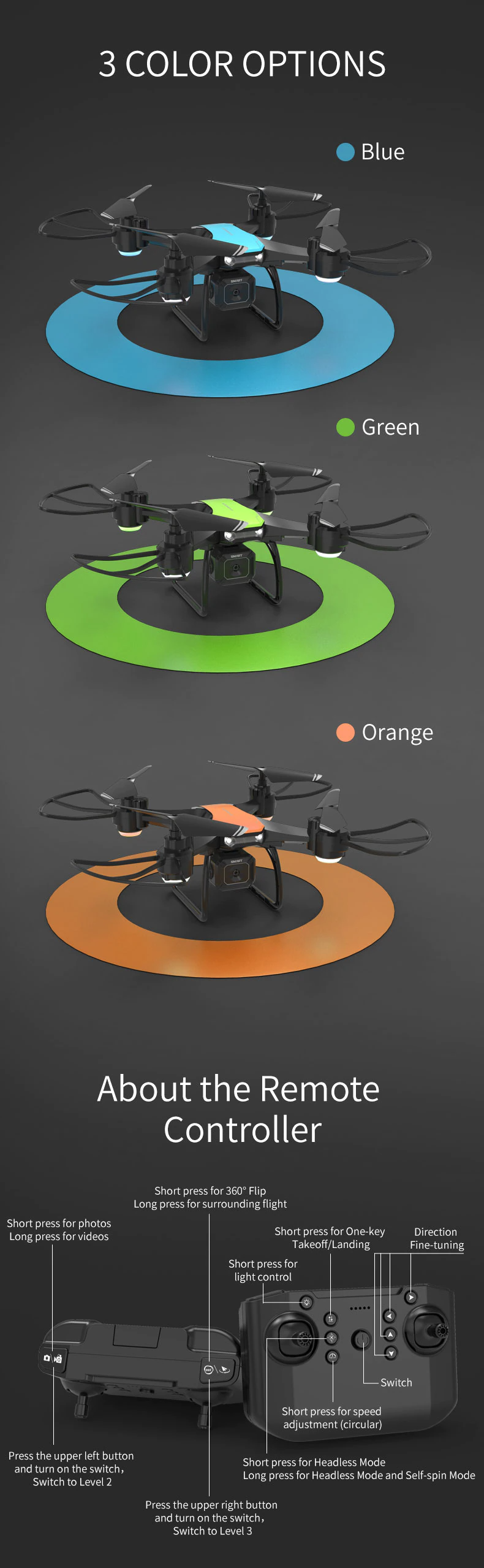 Jjrc H108 Diy Assembly Rc Drone - Orange