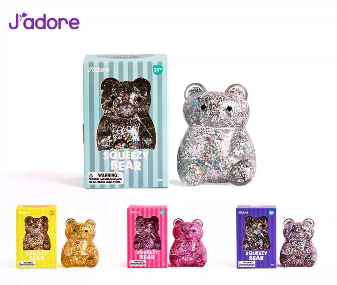 J'adore Glitter Squeezy Bear