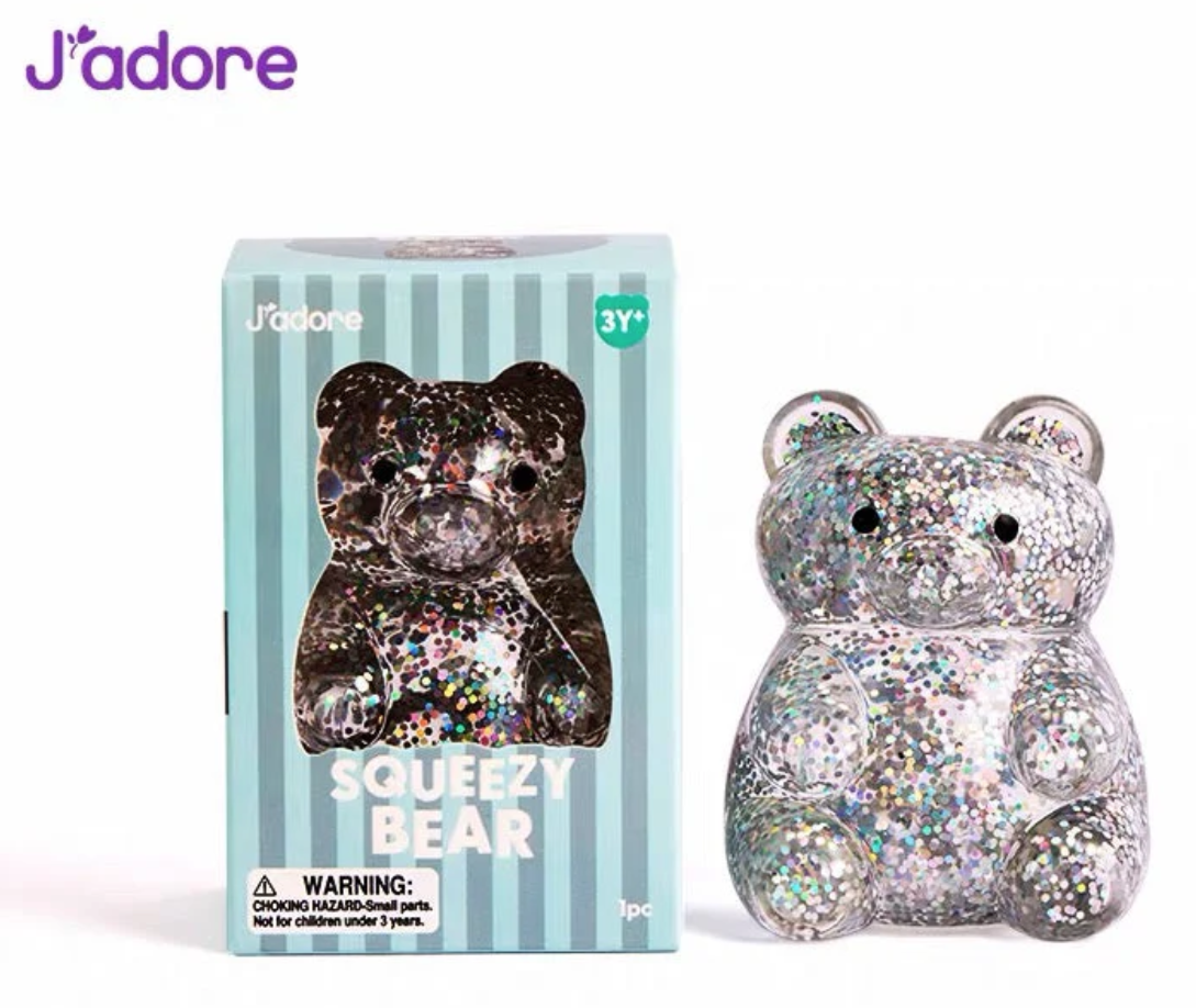 J'adore Glitter Squeezy Bear