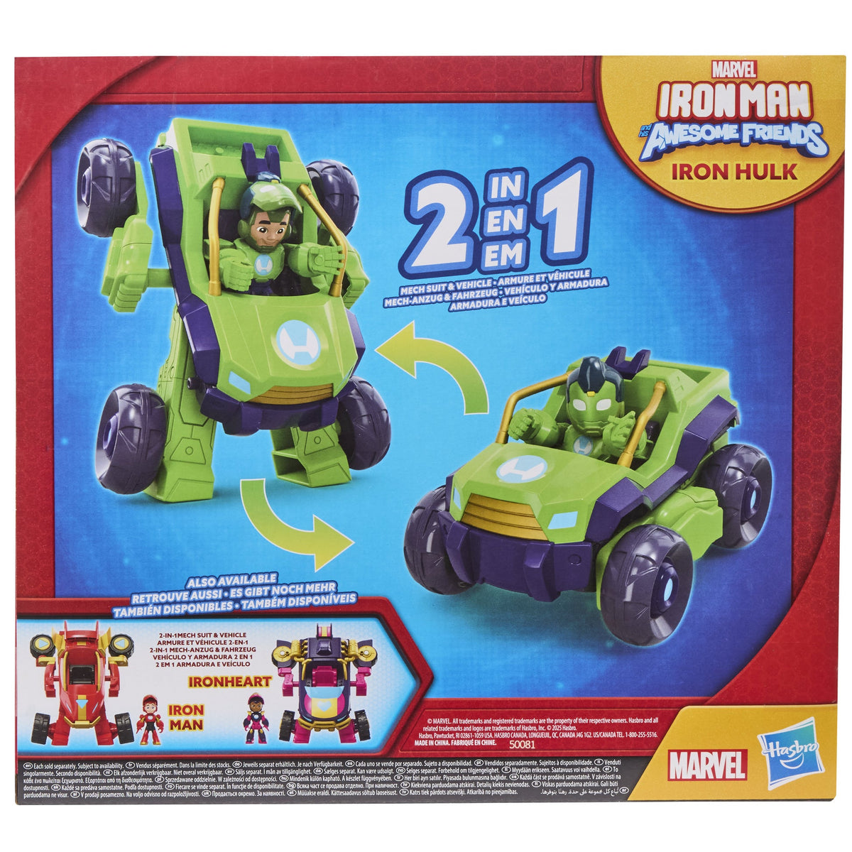 Hasbro Marvel Iron Man And His Awesome Friends Iron Hulk 2-In-1 Mech Suit & Vehicle (U.P. $41.90)