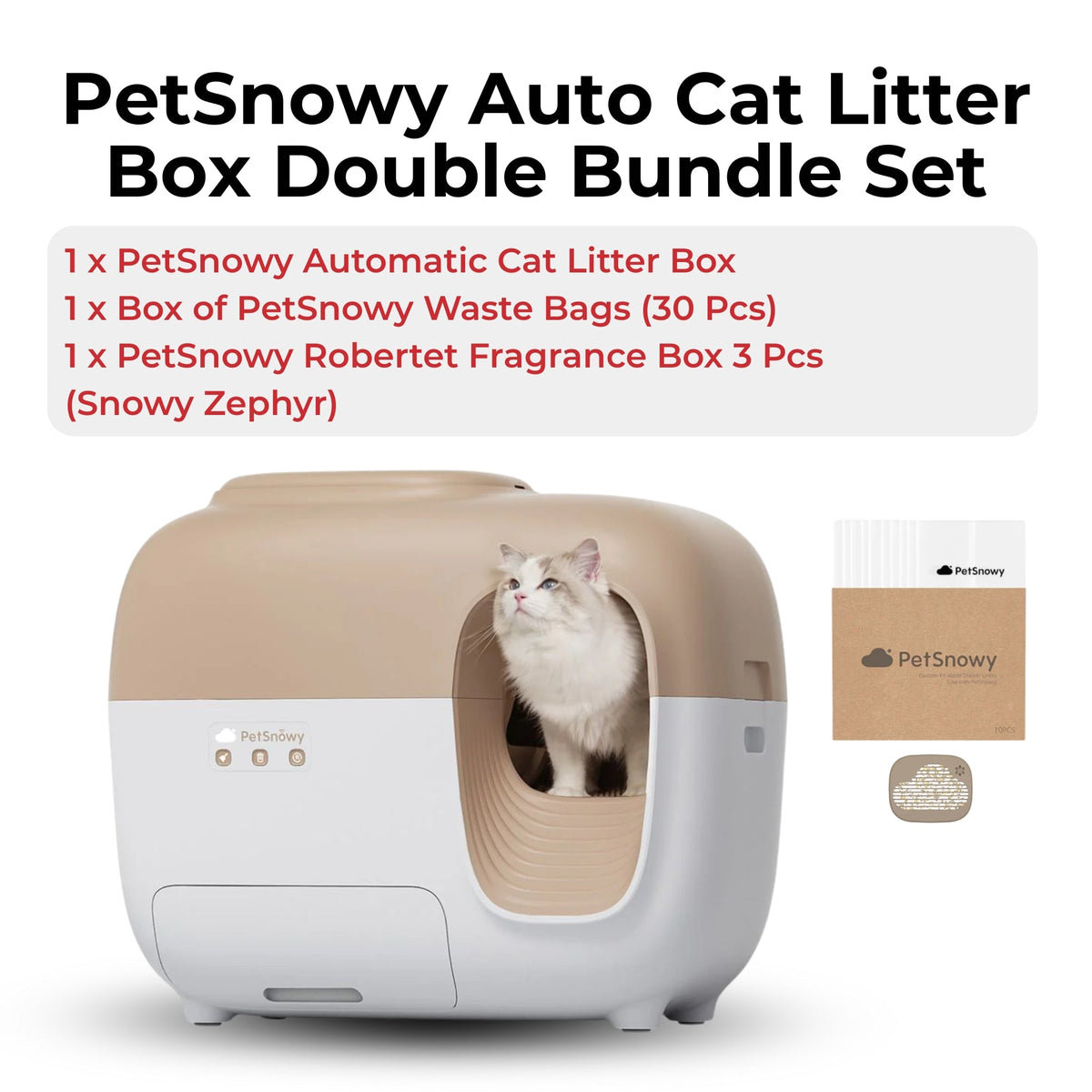 PetSnowy SNOW+ Self-Cleaning Cat Litter Box – Best Odor Control with Hands-Free Cleaning