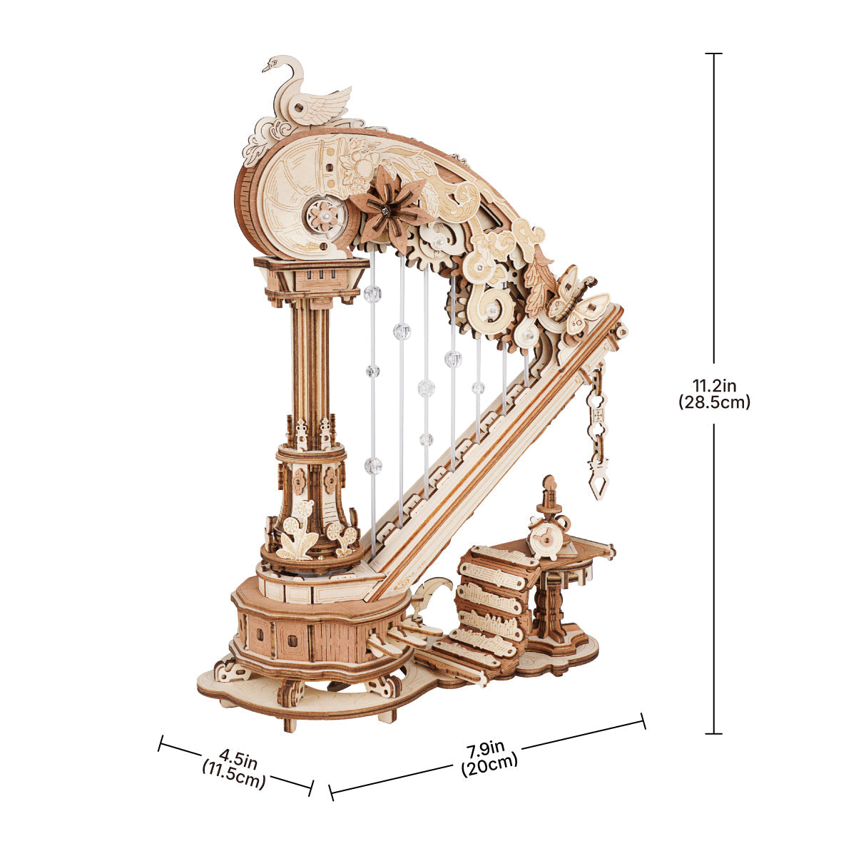 Robotime ROKR Magic Harp Music Box Wooden 3D Puzzle
