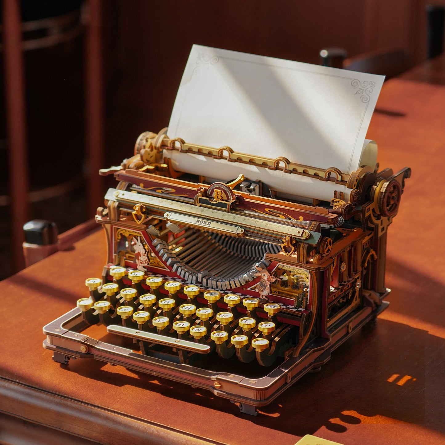 Robotime ROKR Mechanical Typewriter Wooden 3D Puzzle LK703C (Magic Version)