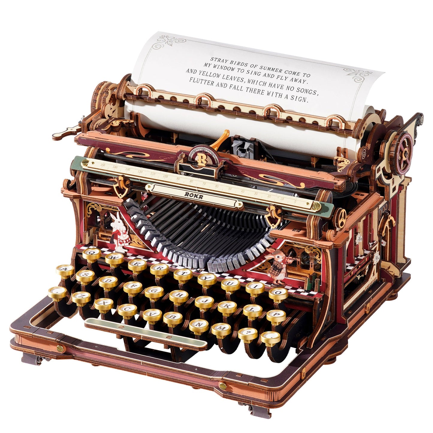 Robotime ROKR Mechanical Typewriter Wooden 3D Puzzle LK703C (Magic Version)